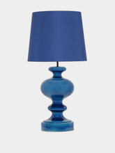 House of Capricorn Luso Blue Silk Large Lampshade