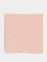 House of Capricorn Hand-Embroidered Santana Pink Cotton Napkin