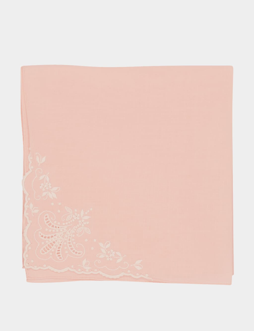 Hand Embroidered Gardenia Santana Pink Napkin