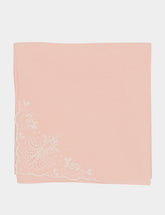 House of Capricorn Hand-Embroidered Santana Pink Cotton Napkin
