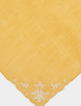 House of Capricorn Hand-Embroidered Santana Yellow Cotton Napkin