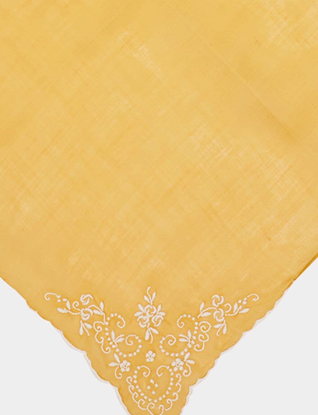 Embroidered Tulip Motif Santana Yellow Cotton Napkin