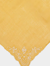 House of Capricorn Hand-Embroidered Santana Yellow Cotton Napkin