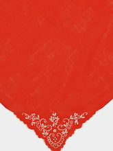 House of Capricorn Hand-Embroidered Santana Red Cotton Napkin