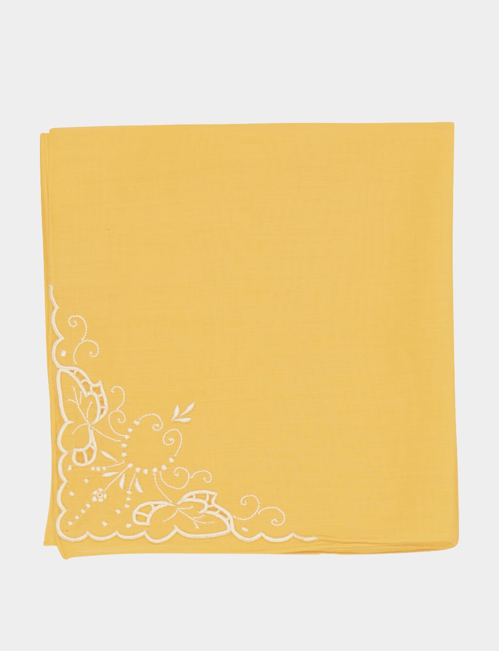 Hand Embroidered Heart Santana Yellow Napkin