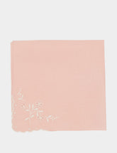 House of Capricorn Hand-Embroidered Santana Pink Cotton Napkin