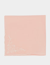 House of Capricorn Hand-Embroidered Santana Pink Cotton Napkin
