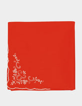 House of Capricorn Hand-Embroidered Santana Red Cotton Napkin