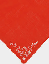 House of Capricorn Hand-Embroidered Santana Red Cotton Napkin