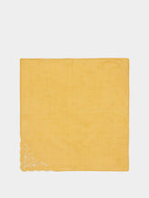 House of Capricorn Hand-Embroidered Santana Yellow Cotton Napkin
