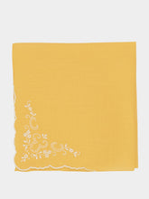 House of Capricorn Hand-Embroidered Santana Yellow Cotton Napkin