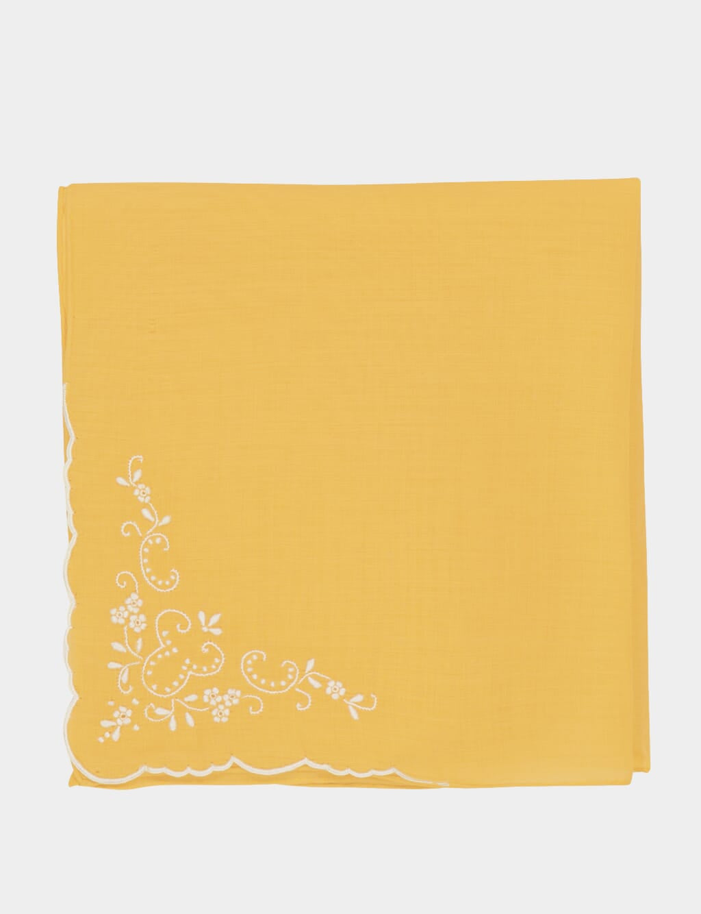 Hand Embroidered Floral Santana Yellow Napkin