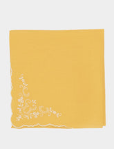 House of Capricorn Hand-Embroidered Santana Yellow Cotton Napkin