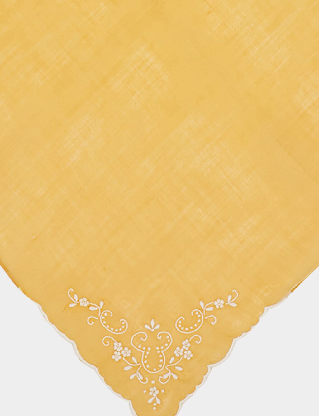 Hand Embroidered Floral Santana Yellow Napkin