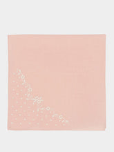 House of Capricorn Hand-Embroidered Santana Pink Cotton Napkin