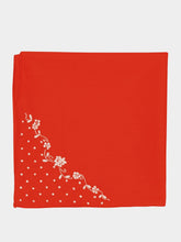 House of Capricorn Hand-Embroidered Santana Red Cotton Napkin