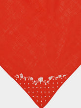 House of Capricorn Hand-Embroidered Santana Red Cotton Napkin