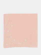House of Capricorn Hand-Embroidered Santana Pink Cotton Napkin