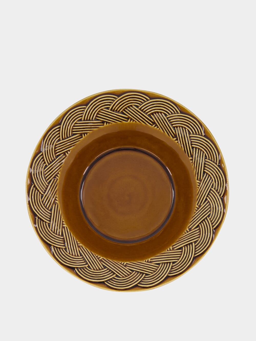 Vime Brown Ceramic Soup Plate