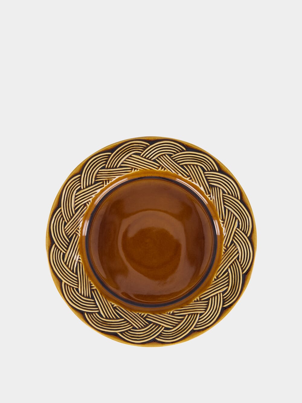 Vime Brown Ceramic Dessert Plate