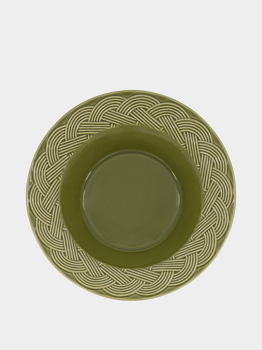 Vime Green Ceramic Soup Plate