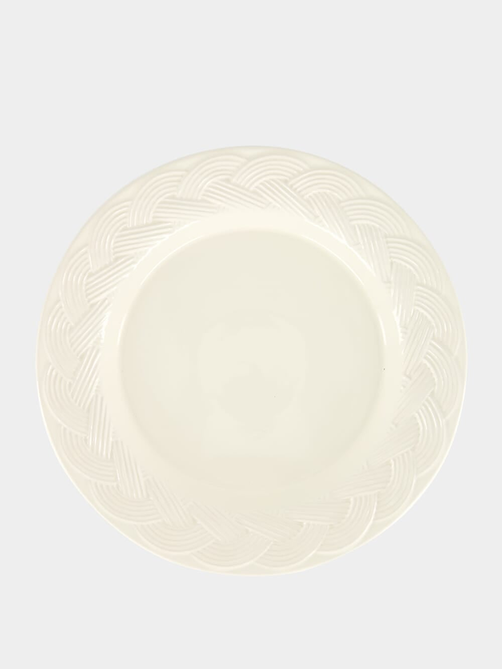 Vime White Ceramic Dinner Plate