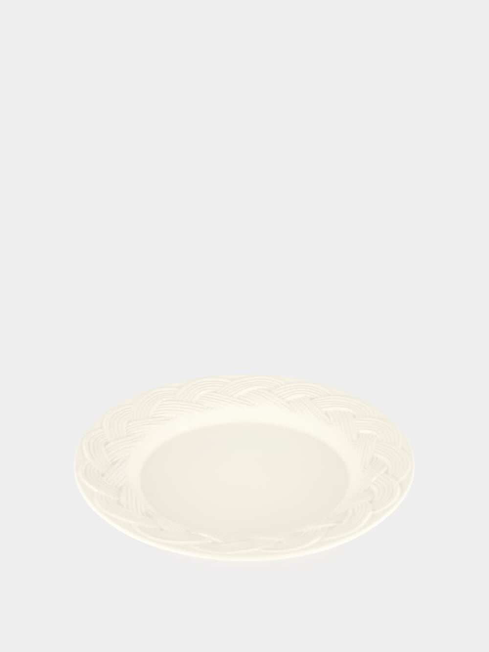 Vime White Ceramic Dessert Plate