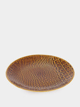 House of Capricorn Jacaré Brown Ceramic Dessert Plate
