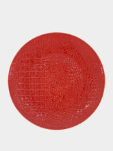 House of Capricorn Jacaré Red Ceramic Dinner Plate