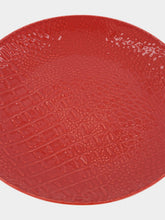 House of Capricorn Jacaré Red Ceramic Dinner Plate