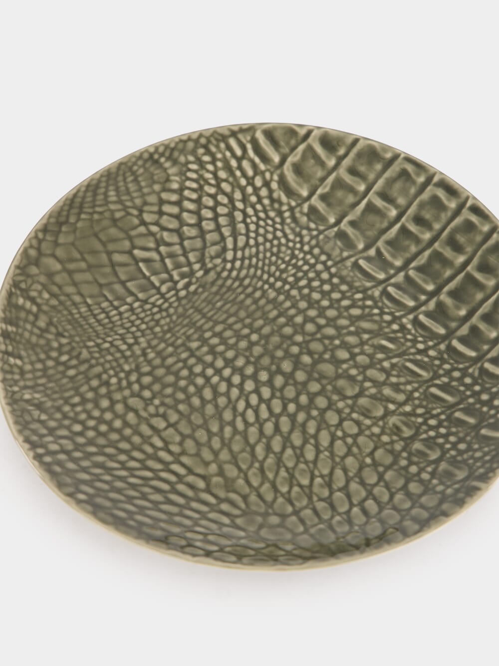 Jacaré Green Ceramic Dessert Plate