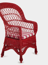 House of Capricorn Handmade Furnas Red Wicker Armchair