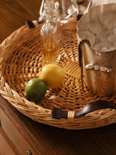 House of Capricorn Handmade Vitória Wicker and Leather Tray