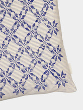 House of Capricorn Handmade Carlota Blue Cotton and Linen Cushion