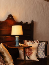 House of Capricorn Handmade Carlota Blue Cotton and Linen Cushion