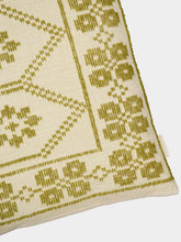 House of Capricorn Handmade Inês Green Cotton and Linen Cushion