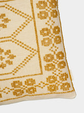House of Capricorn Handmade Inês Yellow Cotton and Linen Cushion