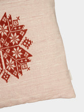 House of Capricorn Handmade Augusta Natural and Brick Cotton Linen Cushion