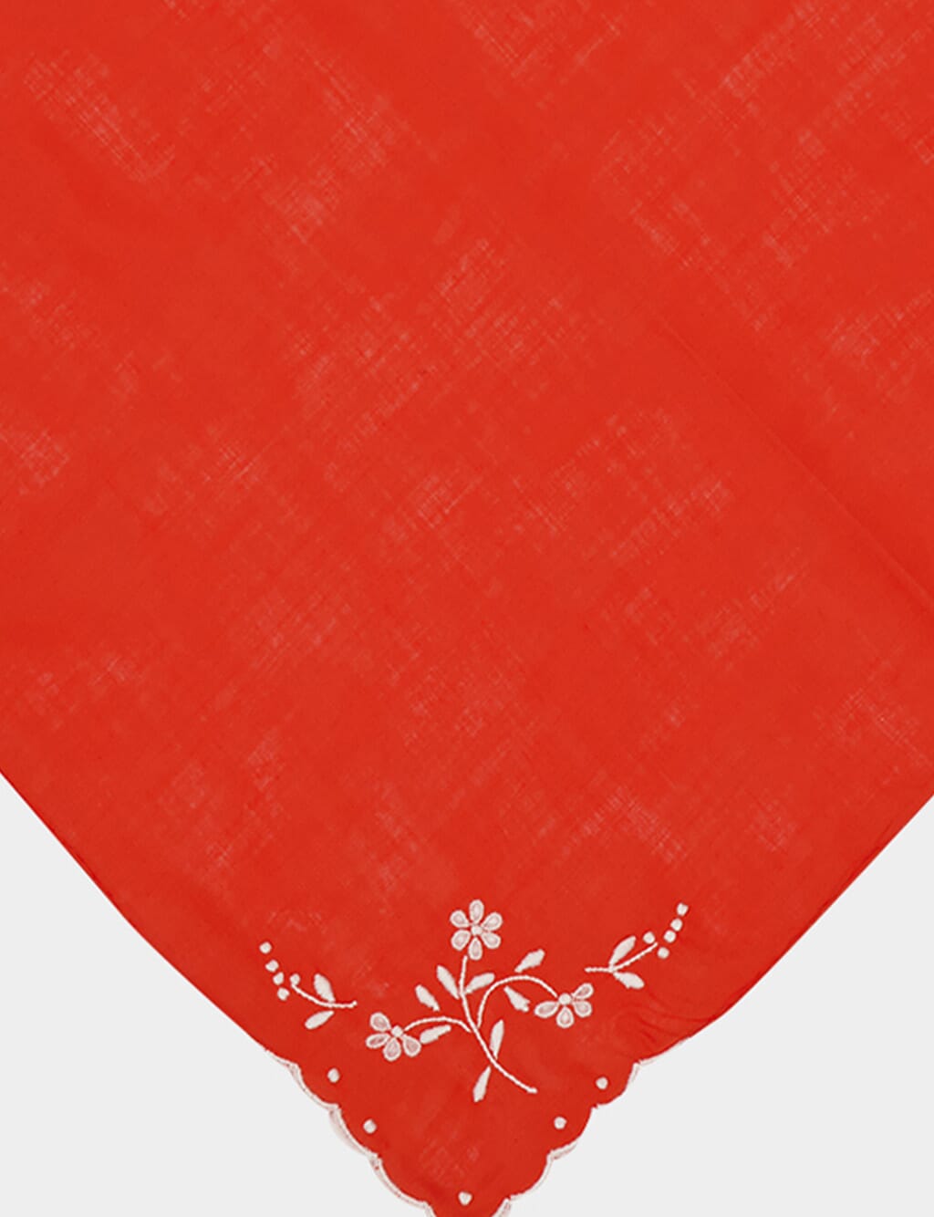 Hand Embroidered Floral Branch Santana Red Napkin