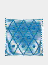House of Capricorn Handmade Sofia Blue Mixed Recycled Fibres Cushion