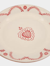 House of Capricorn Hand-Painted Viana Red Stoneware Dinner Plate