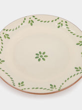 House of Capricorn Hand-Painted Viana Green Stoneware Dessert Plate