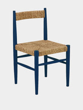 House of Capricorn Handmade Francisco Blue Wood and Natural Cord Dining Chair