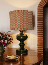 House of Capricorn Handmade Coruche Natural, Red and Blue Reed Large Lampshade