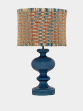 House of Capricorn Handmade Coruche Natural Red and Blue Reed Abat Jour