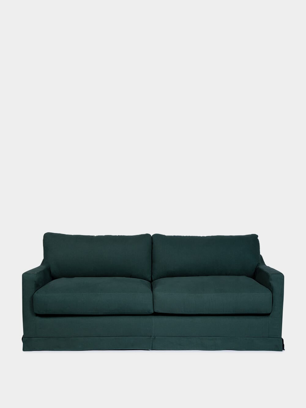 Filipe Wood And Linen Green Sofa