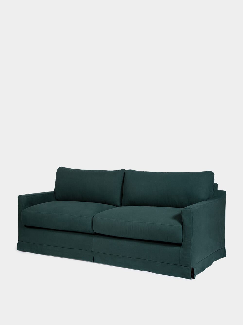 Filipe Wood And Linen Green Sofa