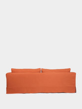 House of Capricorn Carlos Brick Linen Four-Seater Sofa