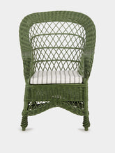House of Capricorn Handmade Furnas Green Wicker Armchair