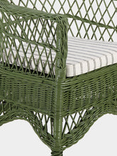 House of Capricorn Handmade Furnas Green Wicker Armchair